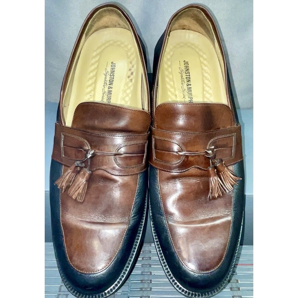 Johnston & Murphy Signature Italian Black Brown Tassel Loafers Men’s Size 12